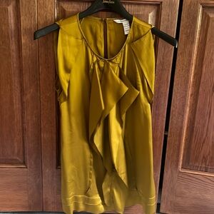 Diane Von Furstenberg gold silk shell size 2